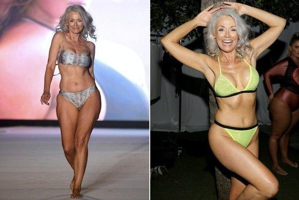 56-летняя женщина вышла в бикини на подиум с молодыми моделями и «уделала» многих
