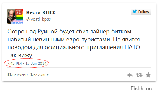 "Боинг" был сбит украинским истребителем