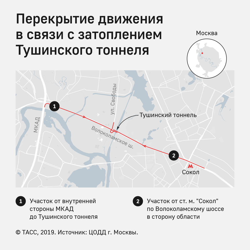 На северо-западе Москвы затопило тоннель