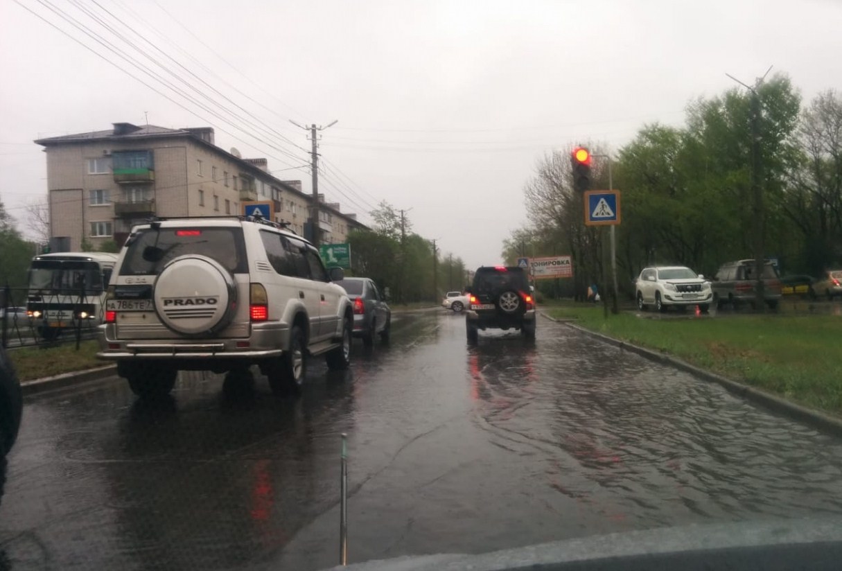 Ночной дождь превратил Биробиджан в маленькую Венецию