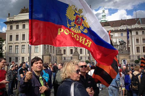Прага: акция в поддержку России