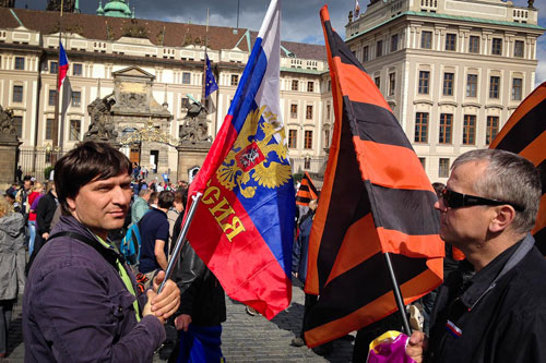 Прага: акция в поддержку России